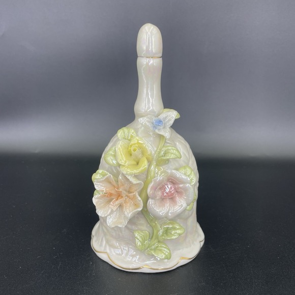 Other - Bell Porcelain Dinner 3D Sculpted Iridescent Spring Floral Gold Trim 6"  Vintage
